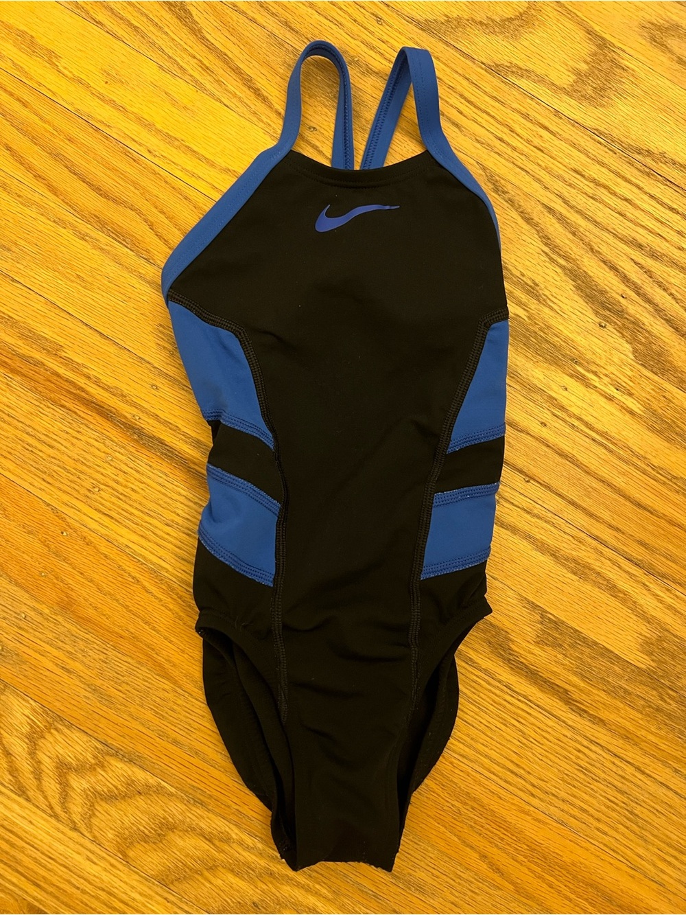 Black & Royal Blue Nike Kids Swimsuit for swim team
